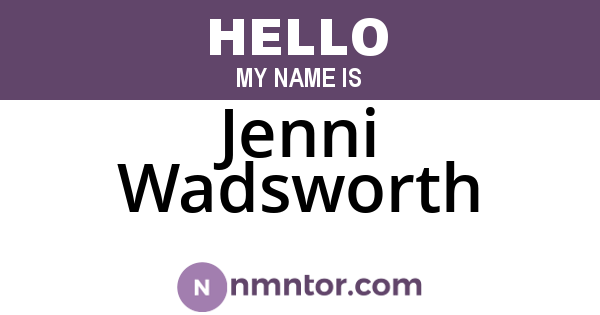 Jenni Wadsworth
