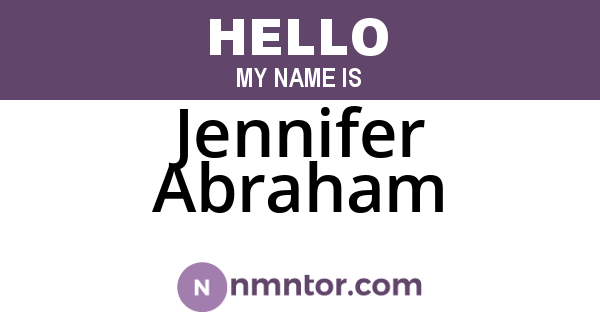 Jennifer Abraham
