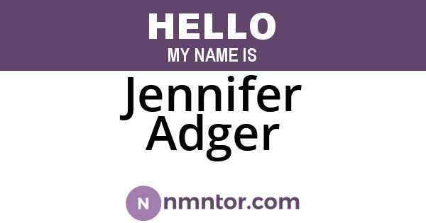 Jennifer Adger