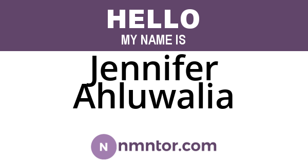 Jennifer Ahluwalia