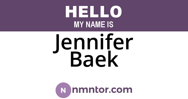 Jennifer Baek