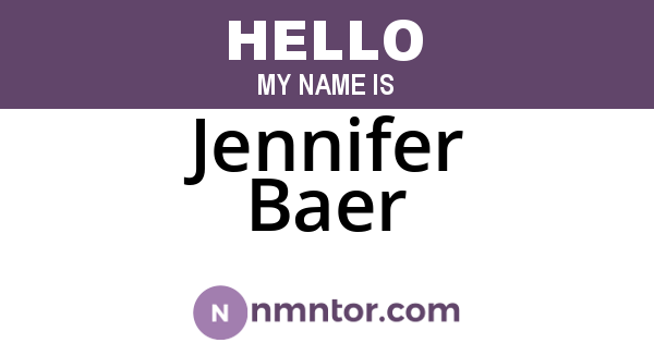 Jennifer Baer