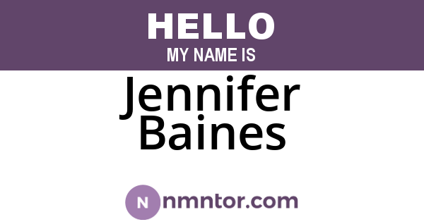 Jennifer Baines