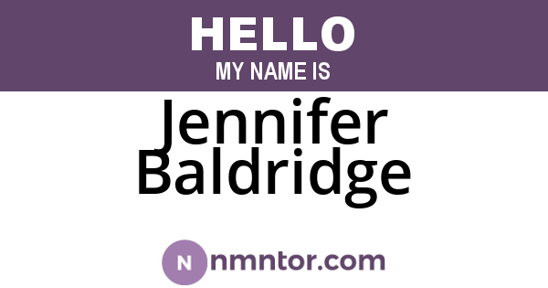 Jennifer Baldridge