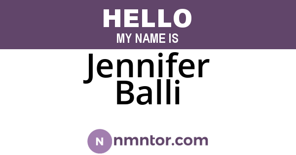 Jennifer Balli
