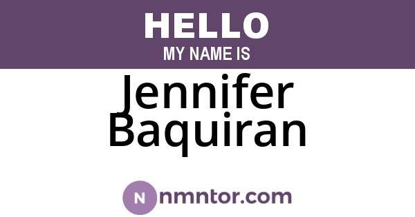 Jennifer Baquiran
