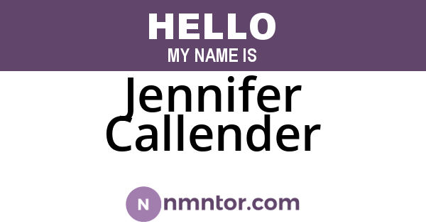 Jennifer Callender