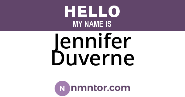 Jennifer Duverne