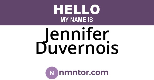 Jennifer Duvernois
