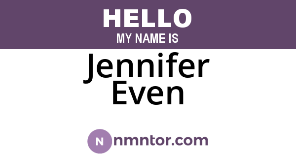 Jennifer Even