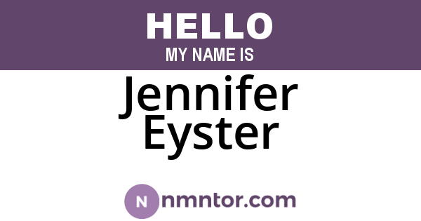 Jennifer Eyster