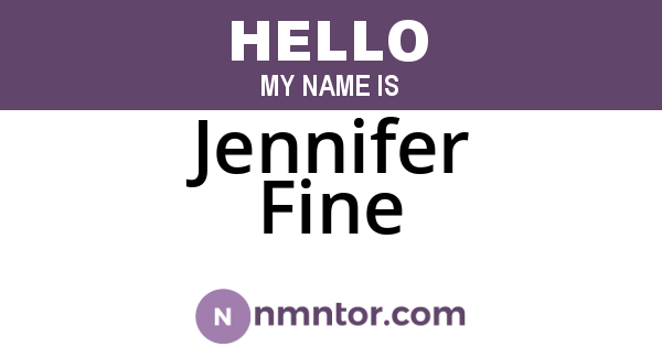 Jennifer Fine