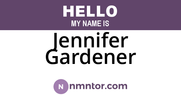 Jennifer Gardener