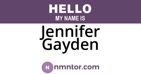 Jennifer Gayden