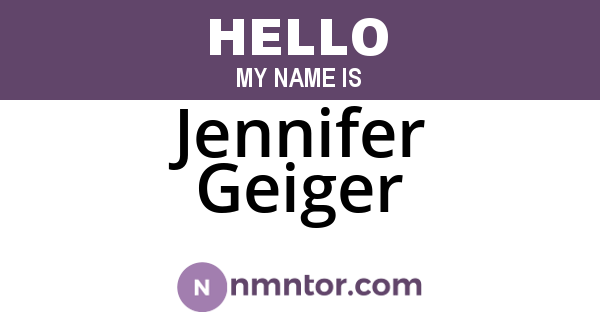 Jennifer Geiger