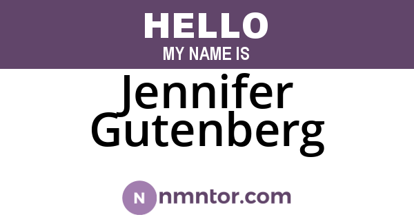 Jennifer Gutenberg