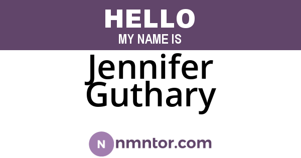 Jennifer Guthary