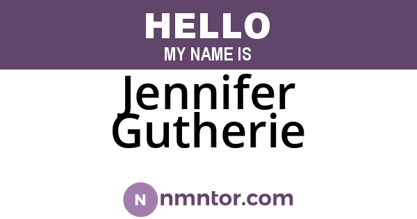 Jennifer Gutherie