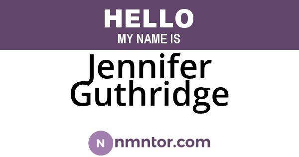 Jennifer Guthridge