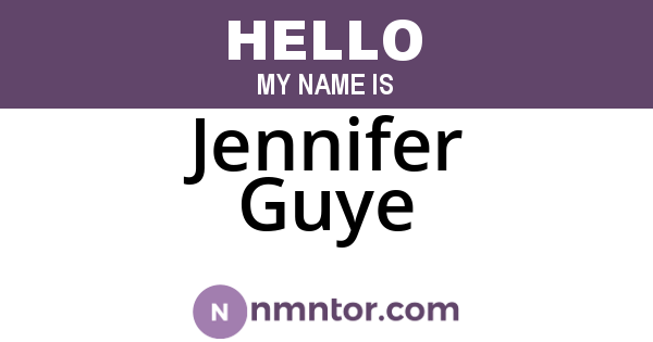 Jennifer Guye