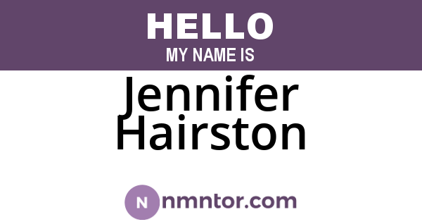 Jennifer Hairston
