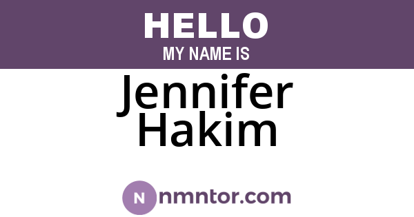 Jennifer Hakim