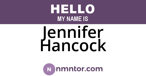 Jennifer Hancock
