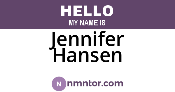 Jennifer Hansen