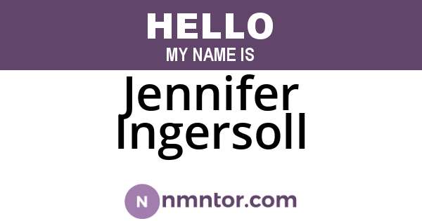 Jennifer Ingersoll