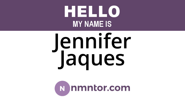 Jennifer Jaques