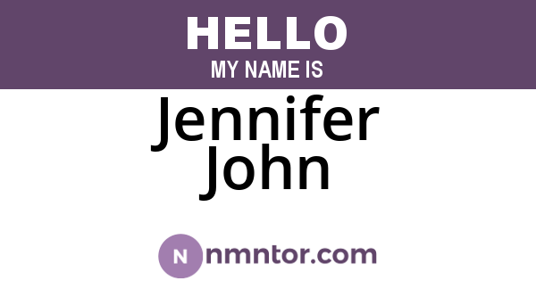 Jennifer John