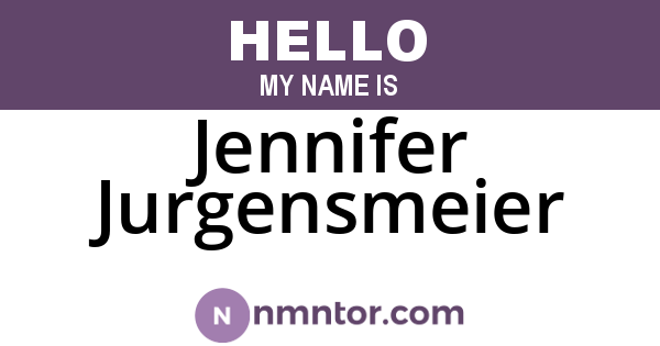Jennifer Jurgensmeier