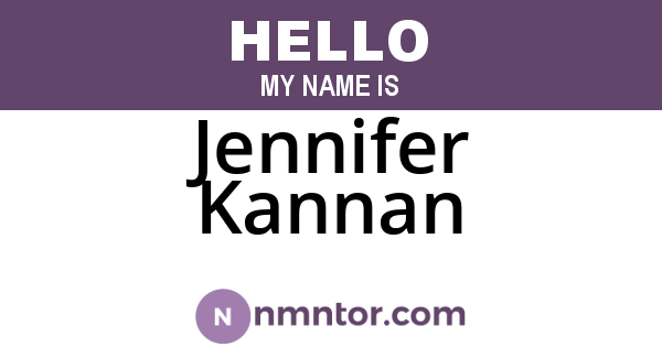 Jennifer Kannan