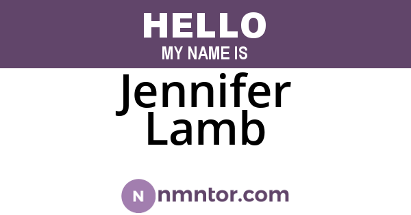 Jennifer Lamb