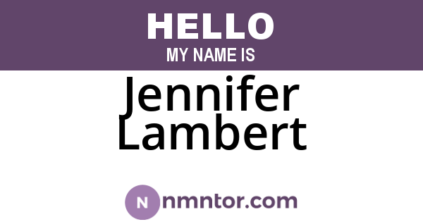Jennifer Lambert