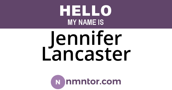 Jennifer Lancaster