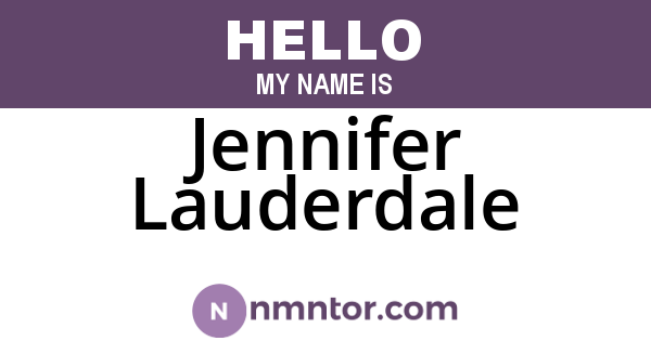 Jennifer Lauderdale