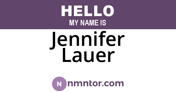Jennifer Lauer