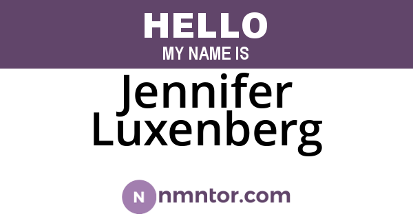 Jennifer Luxenberg