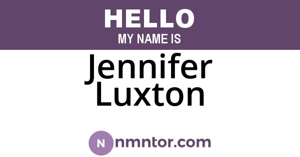 Jennifer Luxton