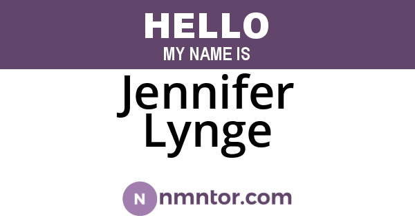 Jennifer Lynge
