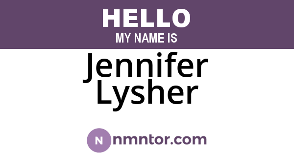 Jennifer Lysher