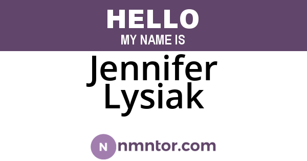 Jennifer Lysiak