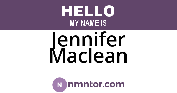 Jennifer Maclean