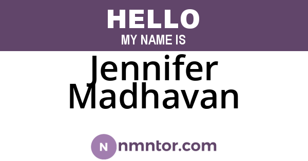 Jennifer Madhavan
