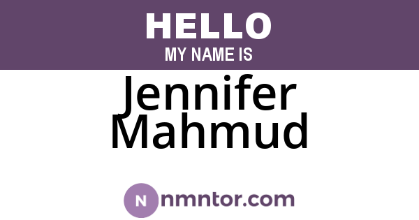 Jennifer Mahmud