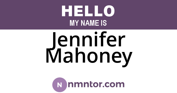 Jennifer Mahoney