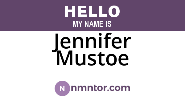 Jennifer Mustoe
