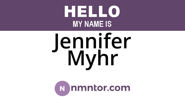 Jennifer Myhr