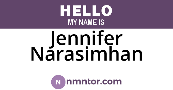 Jennifer Narasimhan